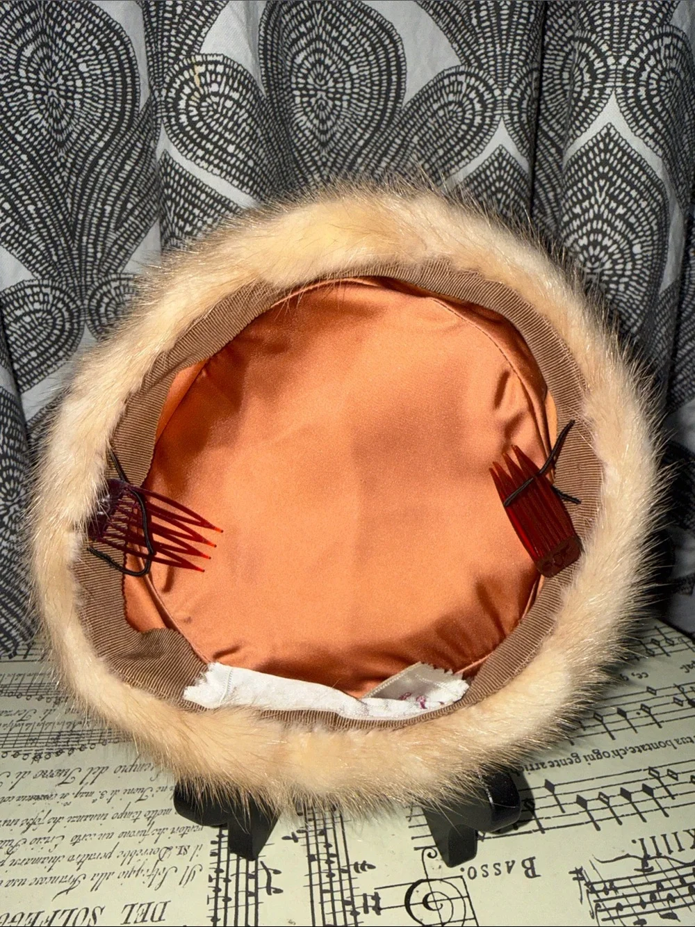 Vintage Vincent de Koven Original Genuine Mink Fur Pillbox Hat